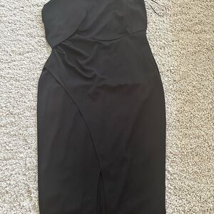 Fashion Nova Black Strapless Cocktail Dress